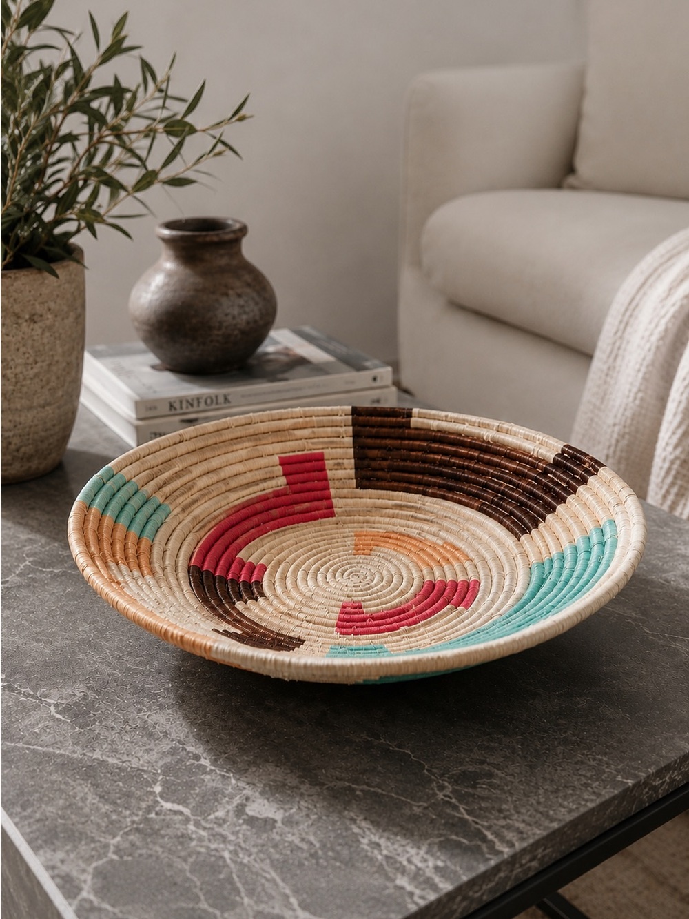 Handwoven Kazi Decorative Bowl — 16” x 3”